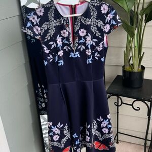 Ted Baker Navy blue Zipper front Dress